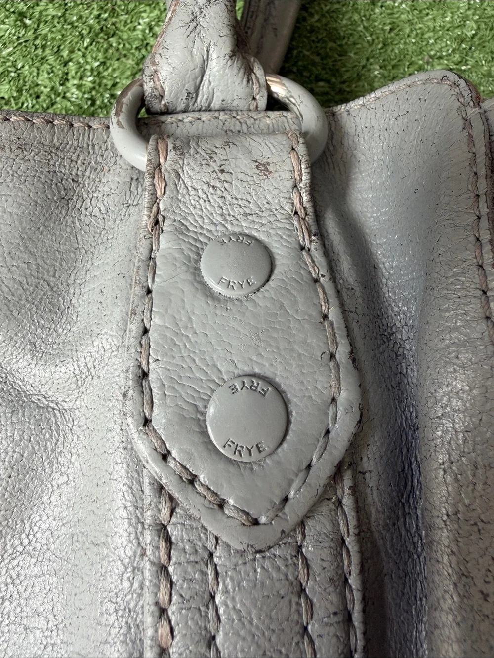 Frye Melissa Tote Ice Grey Leather Women’s Shoulder Bag
